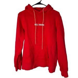 NEW! Well Known Studios Men's S Thick 100% Cotton Hoodie Sweatshirt Pullover Red